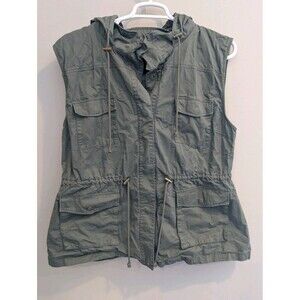 MixMatchy XXL NWOT Hooded Bomber Drawstring Utility Military Anorak Jacket Vest